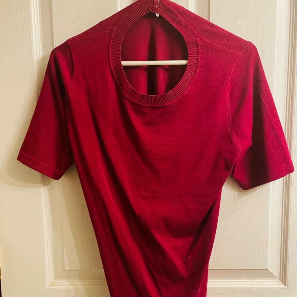 Cielo Red Short Sleeve Sweater Tee